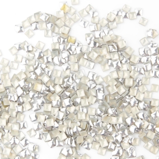 X-NAILS 3D kovové čtverečky na nehty - SILVER SQUARE, 20 ks
