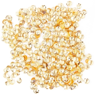 X-NAILS 3D kovové mušličky velké zlaté - GOLDEN SHELL, 10 ks